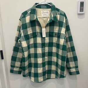 Natural Reflections Forest Green and Cream Checkered Shirt